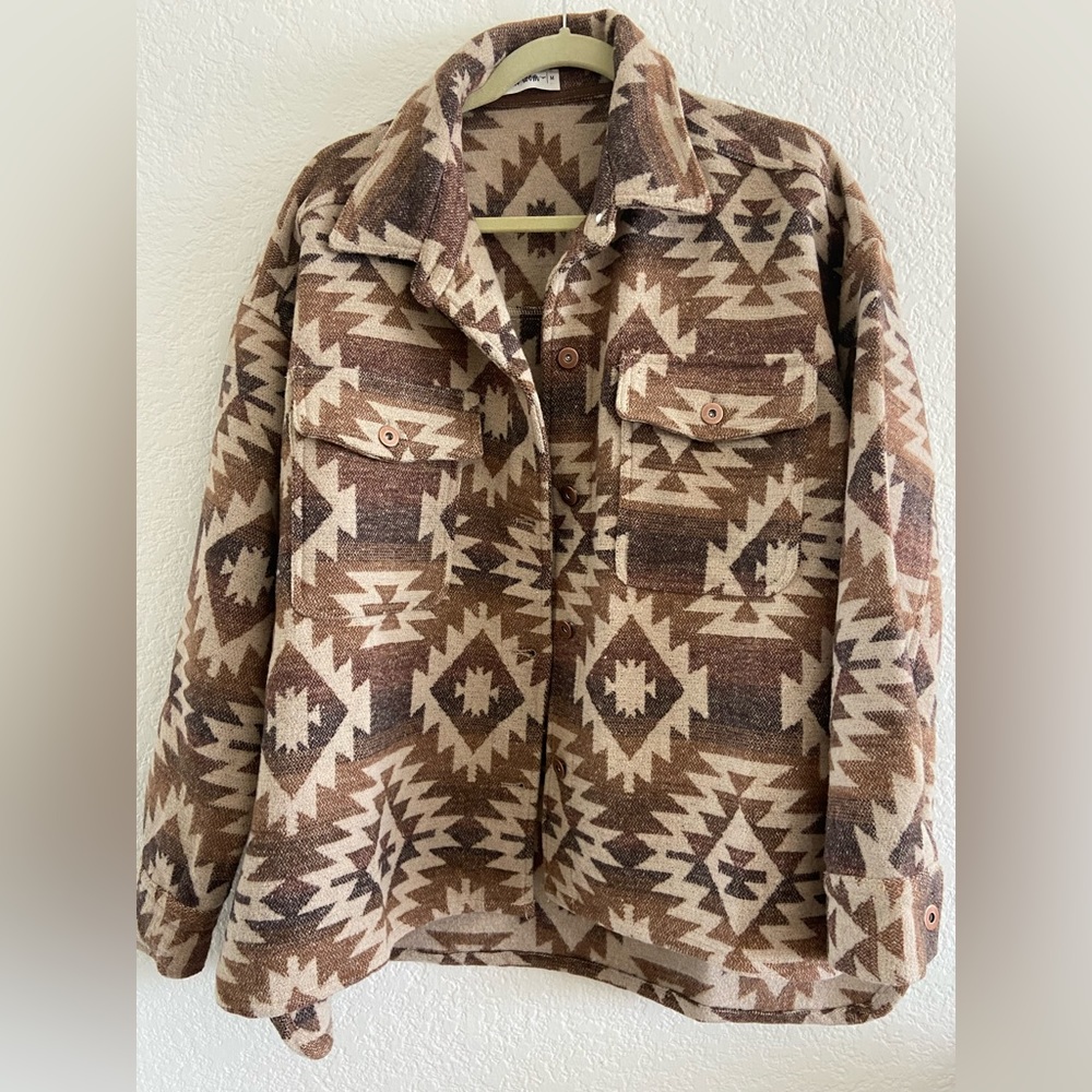Lightweight wool southwestern jacket